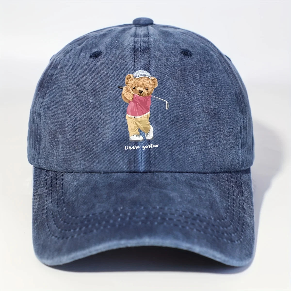 Unisex Golf Bear Embroidered Cap