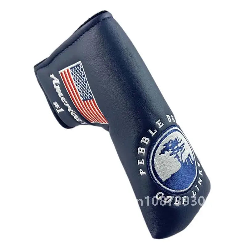 PU Leather Golf Putter Head Cover - Durable Protector for Blade &amp; Mallet Putters, Easy Slip-On Design, Black/White/Red/Blue Options