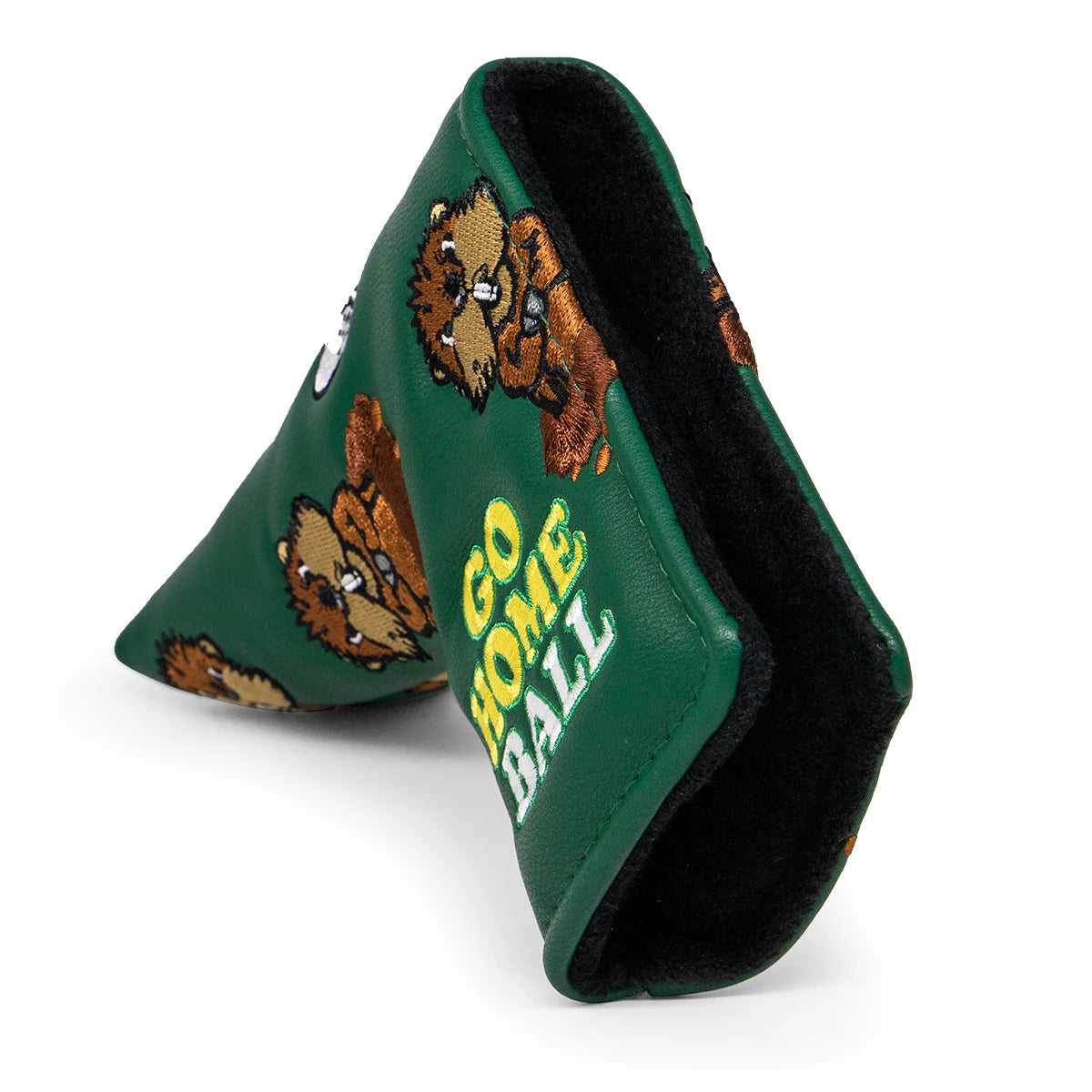 Green Groundhog Golf Headcover Set - Premium Leather Embroidered Covers for Driver, Fairway Wood &amp; Hybrid Clubs
