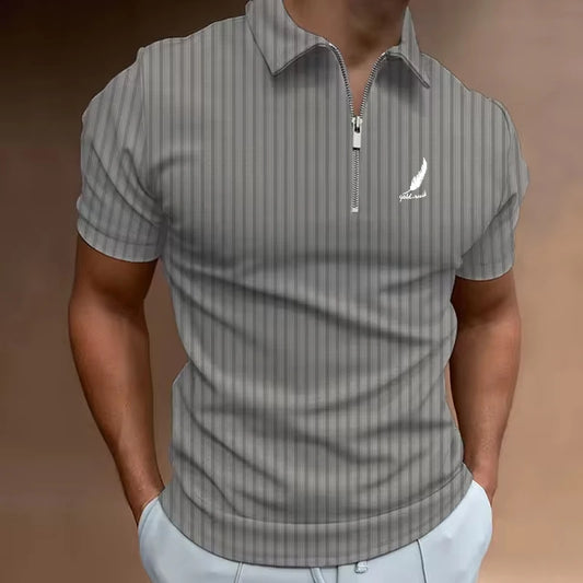 Men's Golf Polo Shirt – Modern Color Block Design, Short Sleeve Casual Performance Top