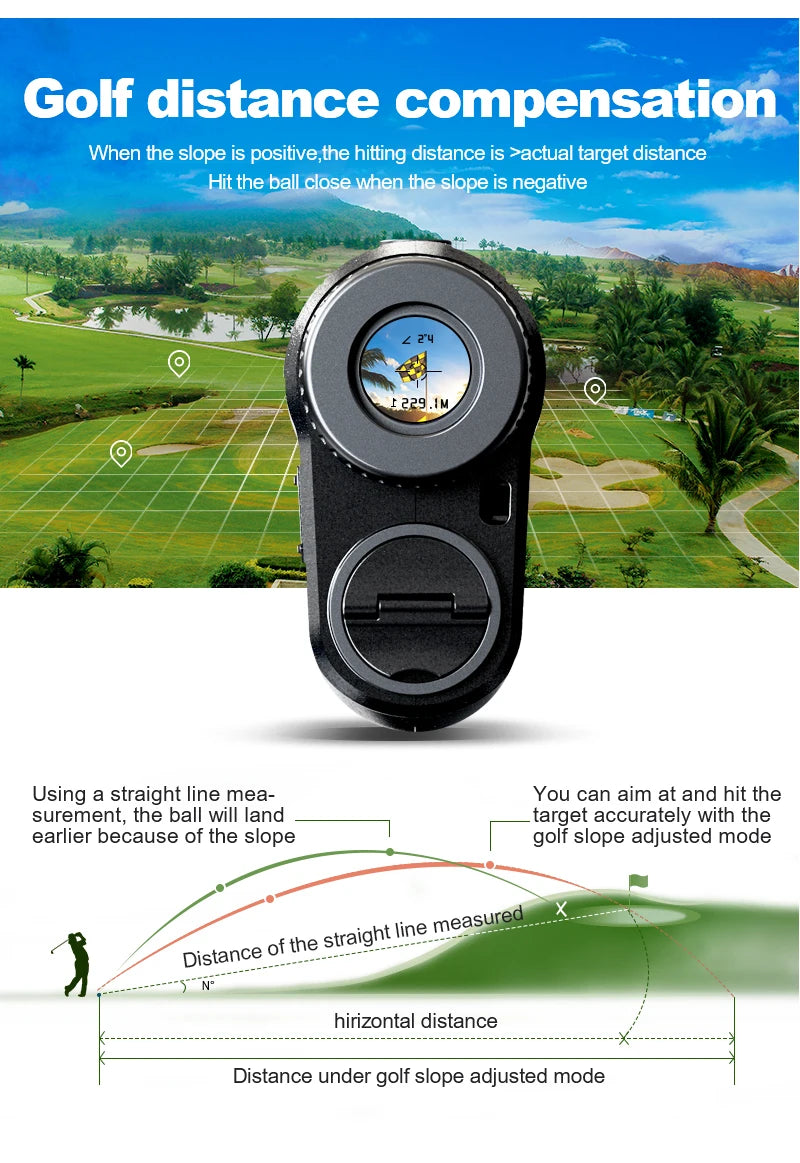 Nohawk Golf Laser Rangefinder 600M/1000Y – Rechargeable with Slope Compensation &amp; Hunting Mode