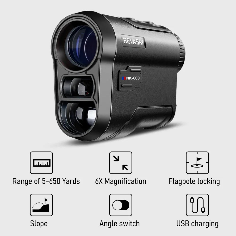 REVASRI Golf Rangefinder 600Y – Slope Compensation, Flagpole Lock &amp; Vibration