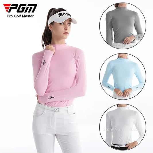 PGM Ladies Long Sleeve Golf Shirt – Ice Silk, Sun Protection, Quick-Dry & Breathable Sports Top