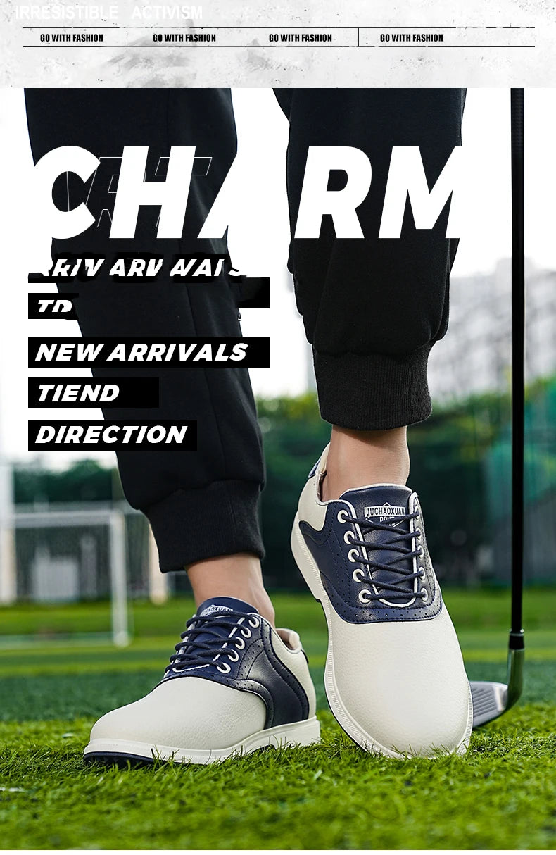 Classic Men’s Waterproof Golf Shoes – Breathable Leather Design