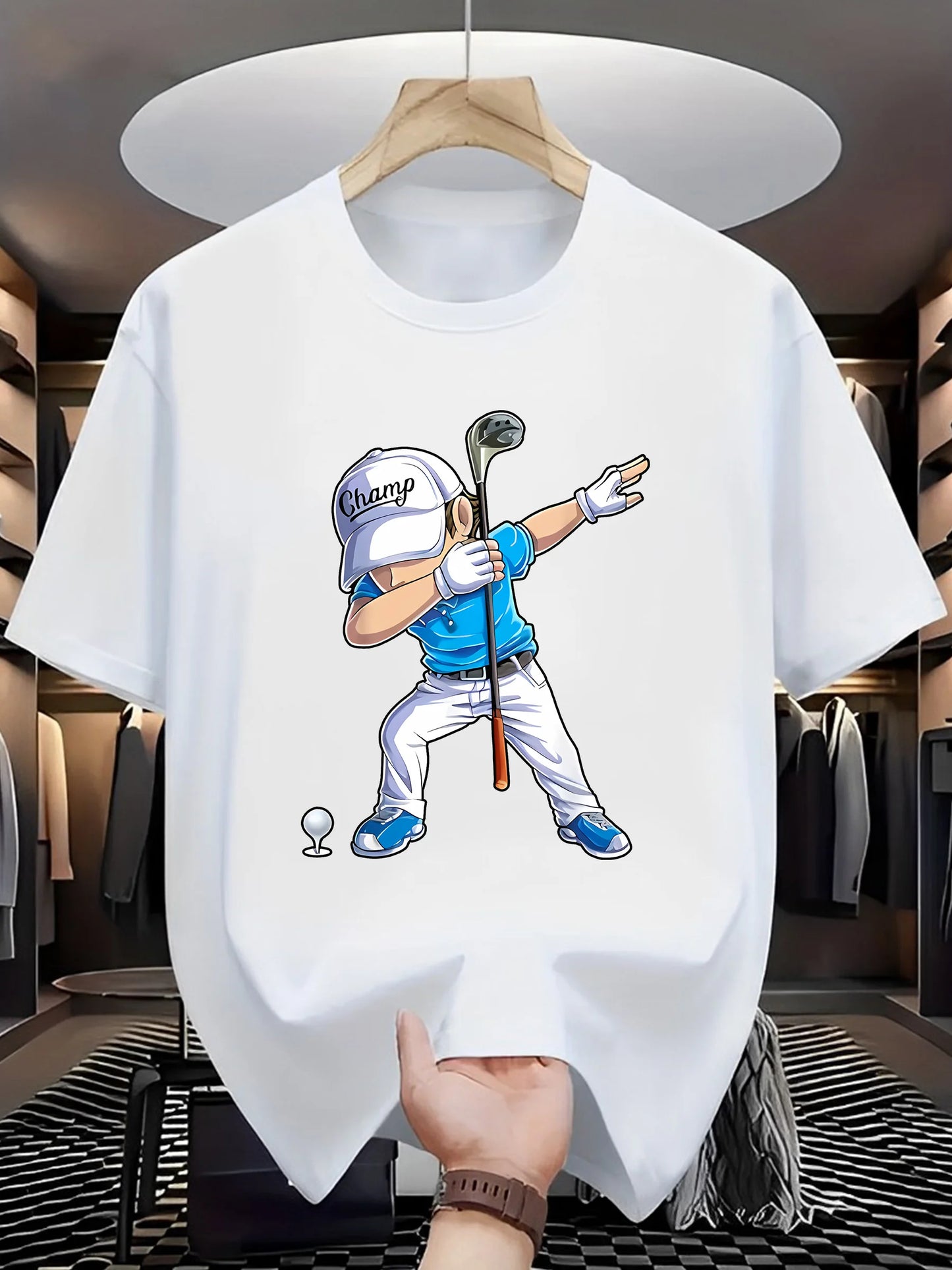 Men's Fashion T-shirt - Golf Player Pattern Printed