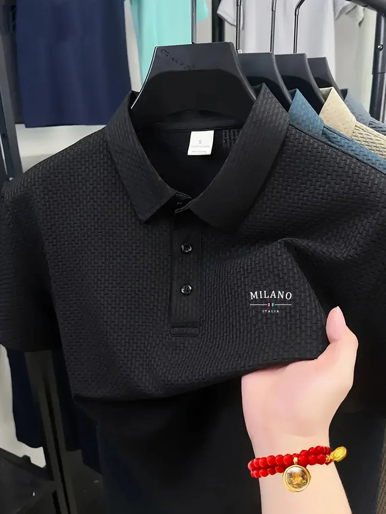 Men's Breathable Golf Polo Shirt – Summer Casual Comfort with Lapel & Button Closure