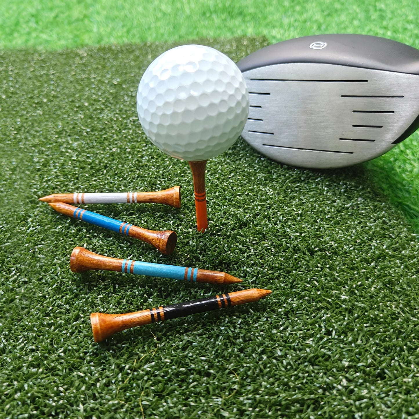 2-3/4 inch Wood Golf Tees Highly Bright Brown Colors Durable 70MM Long Golf Tees Supplies Accessories Pack of 100