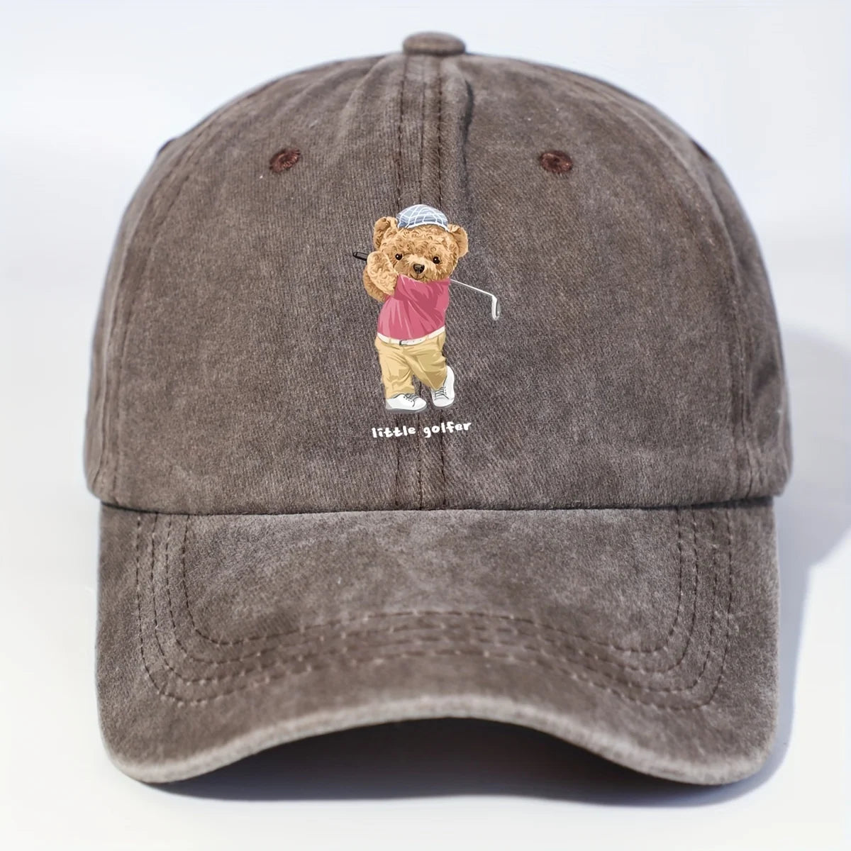 Unisex Golf Bear Embroidered Cap