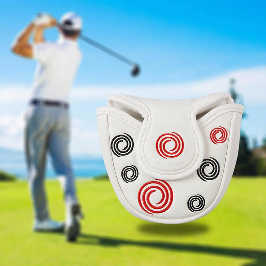 Mallet Putter Headcover – PU Leather with Magnetic Closure and Embroidered Design