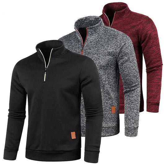 Men's Autumn Sweatshirts - Half Zipper Pullover