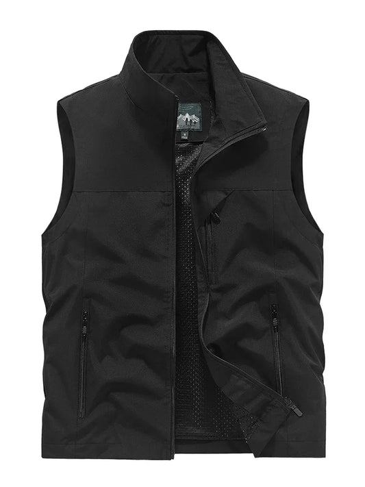 Men’s Tactical Windbreaker Golf Vest – Lightweight Sleeveless Jacket with Pockets
