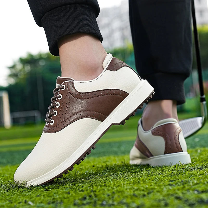 Classic Men’s Waterproof Golf Shoes – Breathable Leather Design