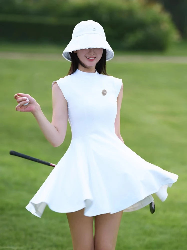 Women's Sleeveless Golf Dress – Slim Fit, Above Knee, Lightweight & Stretchy