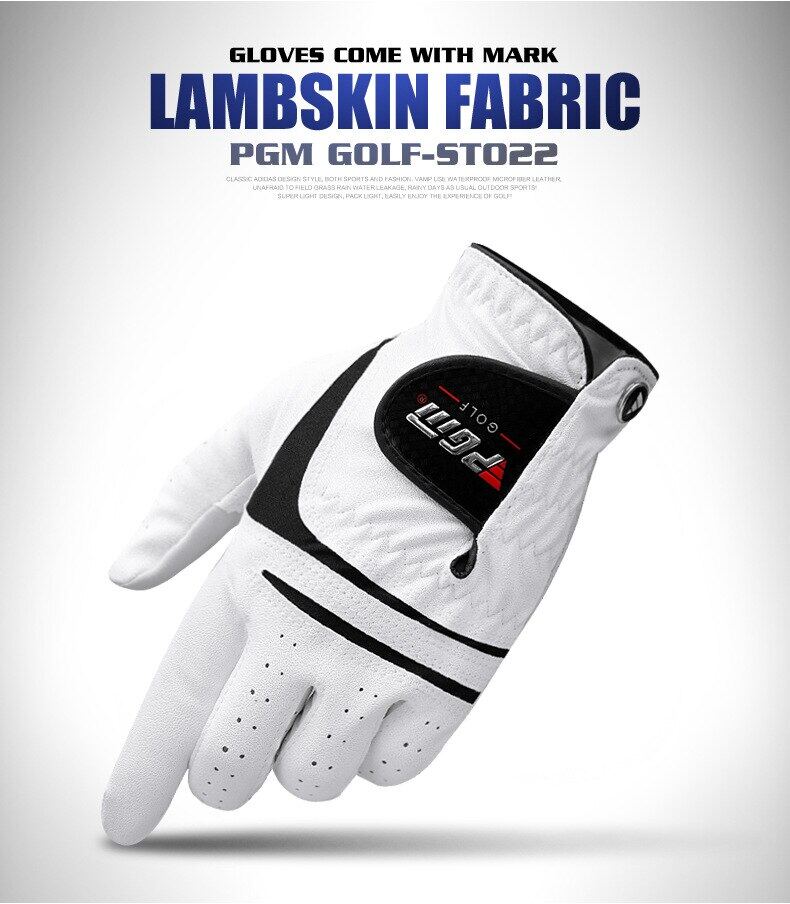 PGM Men's Golf Glove - Premium Lambskin Leather, Breathable &amp; Comfortable Fit